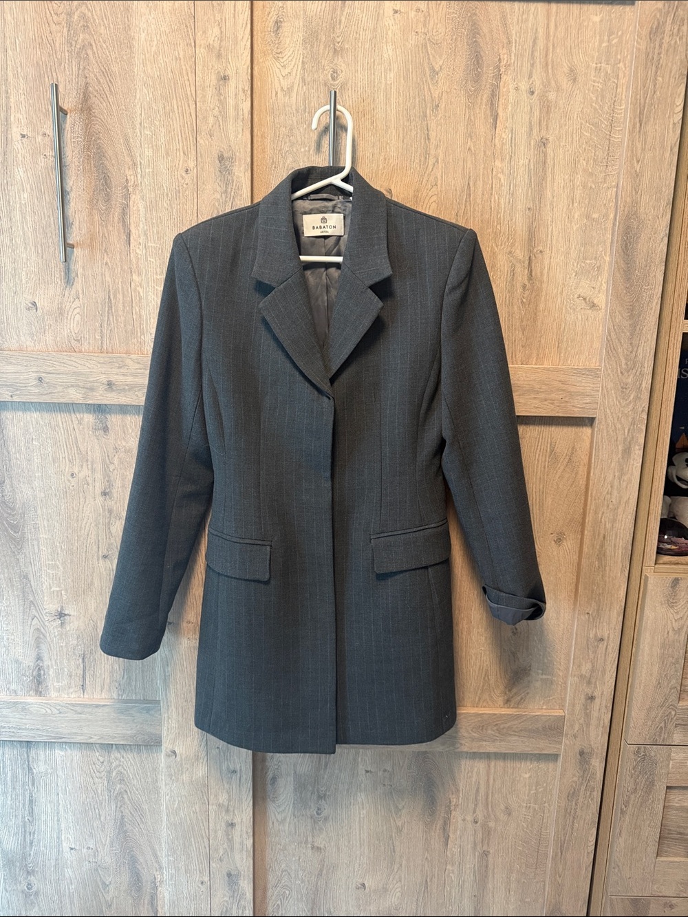 Babaton Charcoal Pinstripe Blazer